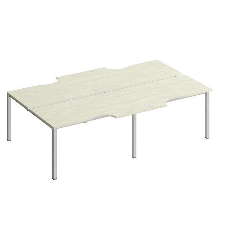 Рабочая станция со столами эргономичными на металлокаркасе КФ (4х140) К.1149-2