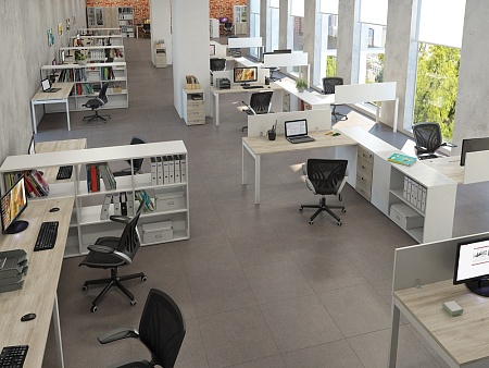 Рабочая станция на 2 стола зеркальная TES284188