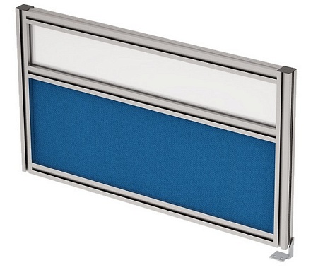 Барьер боковой в алюминевом профиле, вставка стекл...