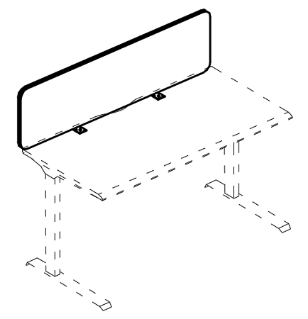 Экран настольный фронтальный тканевый с мягким нап...