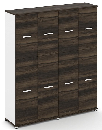 Шкаф две широкие секции, 5 ниш (4 фасада ЛДСП, 3 ниши + 4 фасада ЛДСП, 2 ниши) CN.STS-525 B/W