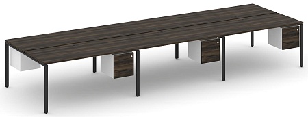 Рабочая станция двухсторонняя с подвесными тумбами на 6 мест CN.DRS-156 B/W