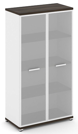 Шкаф две широкие секции, 4 ниши (2 фасада стекло белое матовое в раме, 4 ниши) CN.STS-416 RM B/W