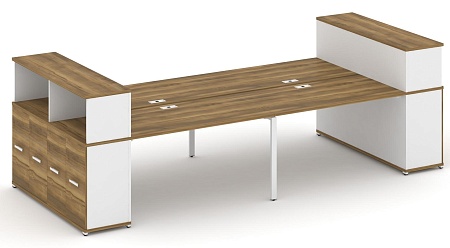 Рабочая станция с опорными распашными шкафоми с надставкой низкой CN.DRS-271 B/W