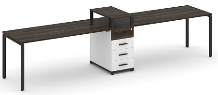 Рабочая станция на 2 места с одной опорной тумбой CN.ORS-420 B/W