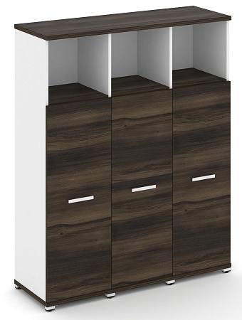 Шкаф три узкие секции, 4 ниши (3 фасада ЛДСП,  3 ниши) CN.STU-433 B/W