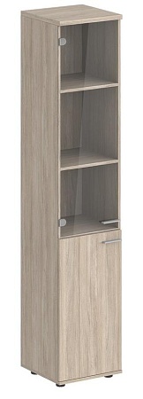 Шкаф высокий, со стеклом, з.ст ЛДСП, левый SG.812.L