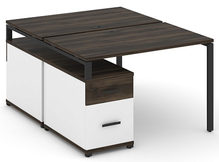 Рабочая станция на 2 места с двухсторонней опорной тумбой CN.DRS-306 B/W