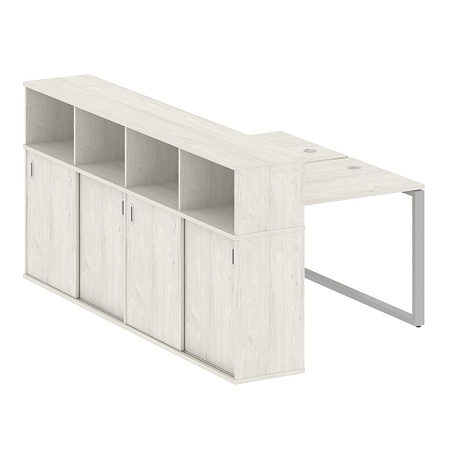 Рабочая станция на О-образном м/к с опорным шкафом-купе БО.РС-СШК-4.1