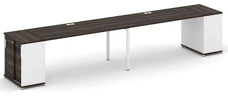 Рабочая станция с опорными шкафом купе CN.ORS-236 B/W