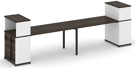 Рабочая станция с опорными шкафом купе с надставкой низкой CN.ORS-239 B/W