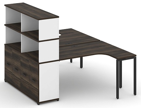 Рабочая станция с опорным стеллажом с надставкой высокой CN.DSA-221 B/W