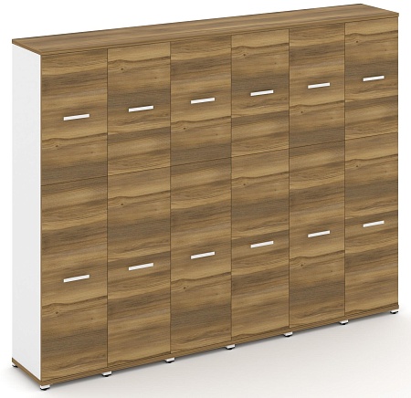 Шкаф шесть узких секций, 5 ниш (6 фасадов ЛДСП, 3 ниши + 6 фасадов ЛДСП, 2 ниши) CN.STU-565 B/W