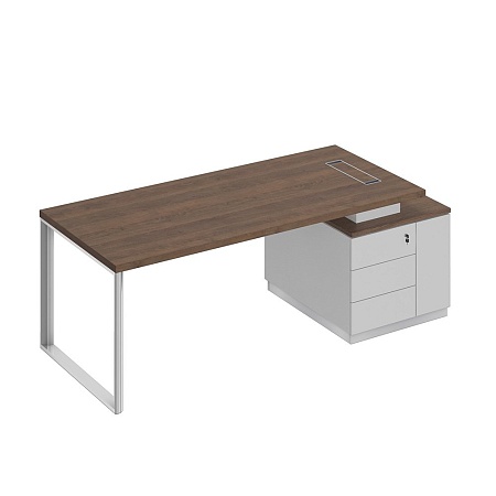 Стол руководителя на опорной тумбе правый БР 106R