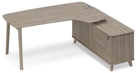 Стол эргономичный с тумбой (тип 4) WOOD правый ТМ В2 122