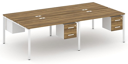 Рабочая станция двухсторонняя с подвесными тумбами на 4 места CN.DRS-135 B/W