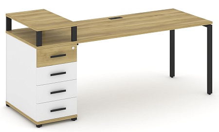 Стол рабочий с одной опорной тумбой CN.SP-412 B/W
