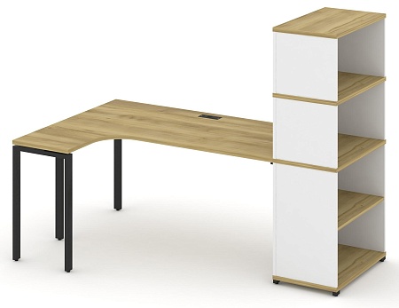 Стол эргономичный с опорным стеллажом с надставкой высокой левый CN.SA-208(L)