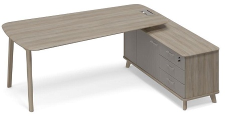 Стол на опорной тумбе правый (тип 3) WOOD ТМ В2 118