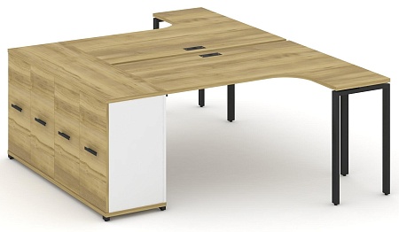 Рабочая станция с опорным распашным шкафом CN.DSA-209 B/W