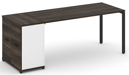 Стол рабочий с опорным распашным шкафом CN.SP-220 B/W