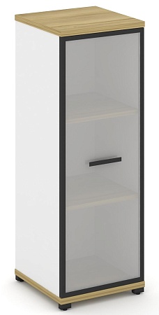 Шкаф одна узкая секция, 3 ниши (фасад стекло белое матовое в раме, 3 ниши) CN.STU-316 RM B/W