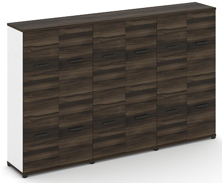 Шкаф три широкие секции, 4 ниши (6 фасадов ЛДСП, 2 ниши + 6 фасадов ЛДСП, 2 ниши) CN.STS-432 B/W