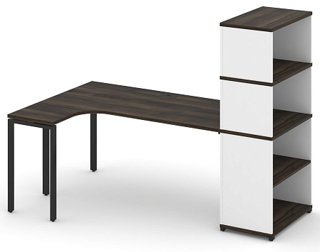 Стол эргономичный с опорным стеллажом с надставкой высокой левый CN.SA-208(L)