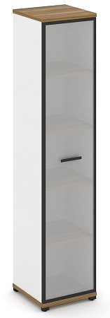 Шкаф одна узкая секция, 5 ниш (фасад стекло белое матовое в раме, на 5 ниш) CN.STU-518 RM B/W