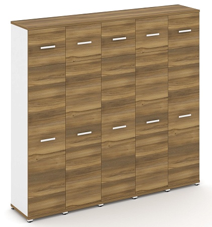 Шкаф пять узких секций, 5 ниш (5 фасадов ЛДСП, 4 ниши + 5 фасадов ЛДСП, 1 ниша) CN.STU-557  B/W