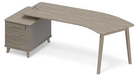 Стол эргономичный левый с малой тумбой (тип 5) WOOD ТМ В2 131