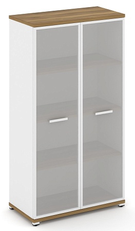 Шкаф две широкие секции, 4 ниши (2 фасада стекло белое матовое в раме, 4 ниши) CN.STS-416 RM B/W