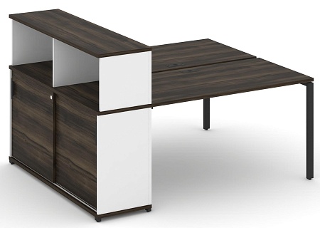 Рабочая станция с опорным шкафом купе с надставкой низкой CN.DRS-239 B/W