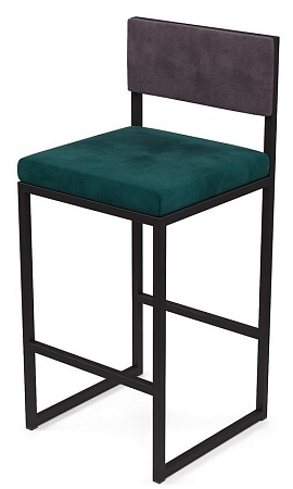 Барный стул Барнс-65 (сидушка velur azure/спинка velur grey) AL 301S