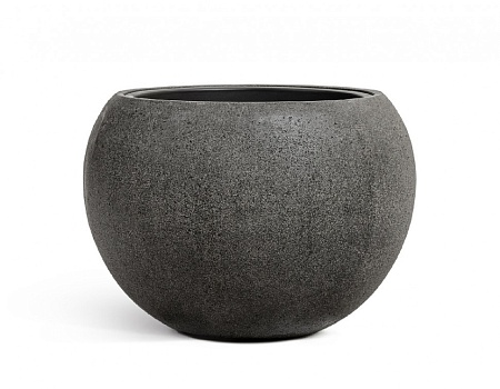 Кашпо TREEZ Effectory Stone Большая полусфера Тёмно-серый камень д-40 см, в-32 см