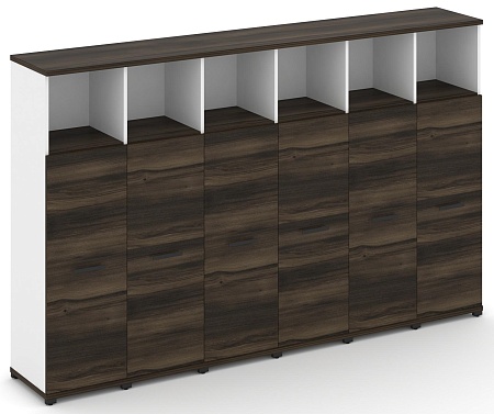 Шкаф шесть узких секций, 4 ниши (6 фасадов ЛДСП, 3 ниши) CN.STU-463 B/W