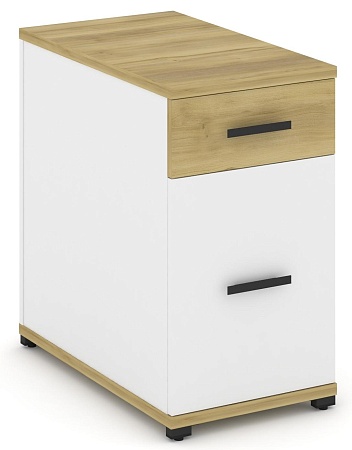 Тумба опорная/приставная 1 ящик + 1 распашной фасад. CN.TGO-005 B/W