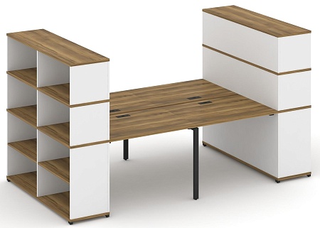 Рабочая станция с опорными стеллажами с надставкой высокой CN.DRS-257