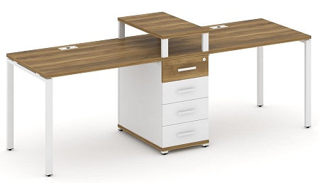 Рабочая станция на 2 места с одной опорной тумбой CN.ORS-417 B/W