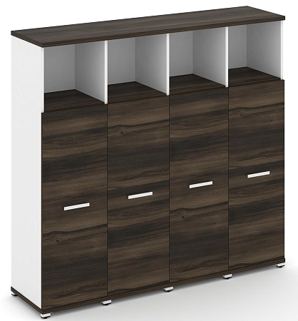 Шкаф четыре узкие секции, 4 ниши (4 фасада ЛДСП, 3 ниши) CN.STU-443 B/W