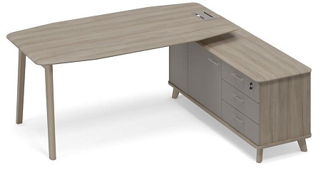 Стол правый на тумбе тип 2 WOOD для руководителя ТМ В2 110