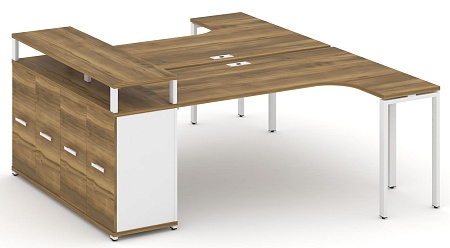 Рабочая станция с опорным распашным шкафом с верхним горизонтом CN.DSA-212 B/W