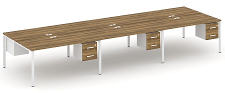Рабочая станция двухсторонняя с подвесными тумбами на 6 мест CN.DRS-156 B/W