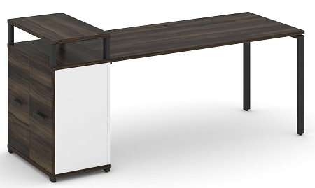 Стол рабочий с опорным распашным шкафом с верхним горизонтом CN.SP-224 B/W