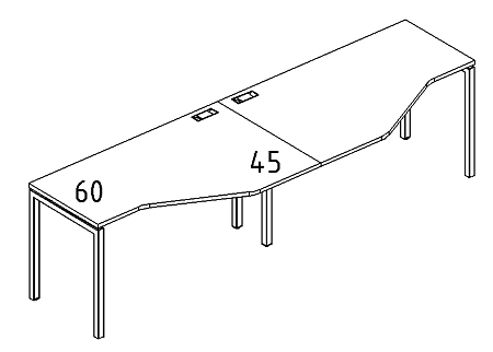 Рабочая станция со столами эргономичными  А4 Б2 055-2 БП