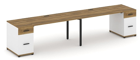 Рабочая станция на 2 места с двумя опорными тумбами CN.ORS-415 B/W