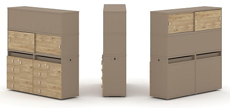 Набор №6. Тумба двойная + высокая надставка ES.NB.2V-6