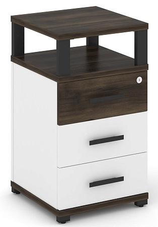 Тумба приставная 3 ящика. С надставкой. CN.TUP-003 B/W