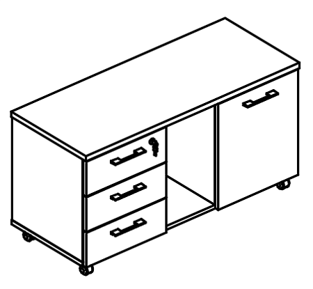Тумба для оргтехники (топ ДСП) МР 272