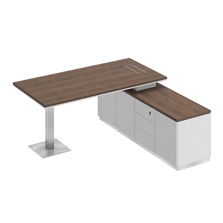 Стол руководителя на опорной тумбе правый СИ 101R